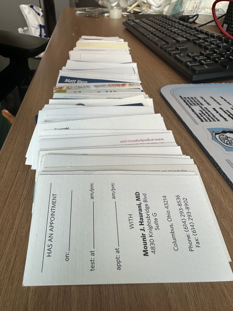 13 years of industry partner business card collection, anyone have a Rookie Dave Collin’s from Cook card they want to trade for my Michael Gioffredi Lombard Medical one? All offers considered.