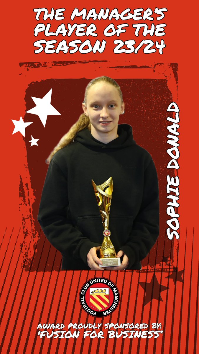 @GuyHall3 @FCUnitedWomen @sphdnld @FCUnitedAcademy @onlineparking @DecMcLoughlin99 @EmilyWa36625981 @Charlie_Oliver5 The @FCUnitedWomen's Manager's Player of the Season, chosen by @JennieC08 is Sophie Donald, selected for her immense contribution throughout the season Congratulations Sophie 👏👏 @sphdnld