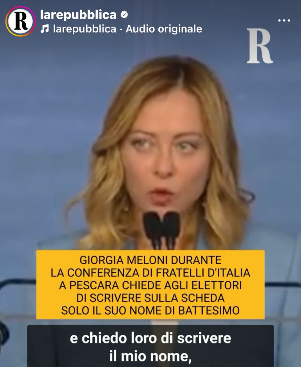 L'autonomia differenziata che distrugge i servizi pubblici, in primis la sanità.
Il premierato che concentra i poteri sul Presidente del Consiglio, riducendo quelli del Presidente della Repubblica. 
Alla fine arrivano le parole che spiegano tutto: "Scrivete Giorgia sulla scheda".