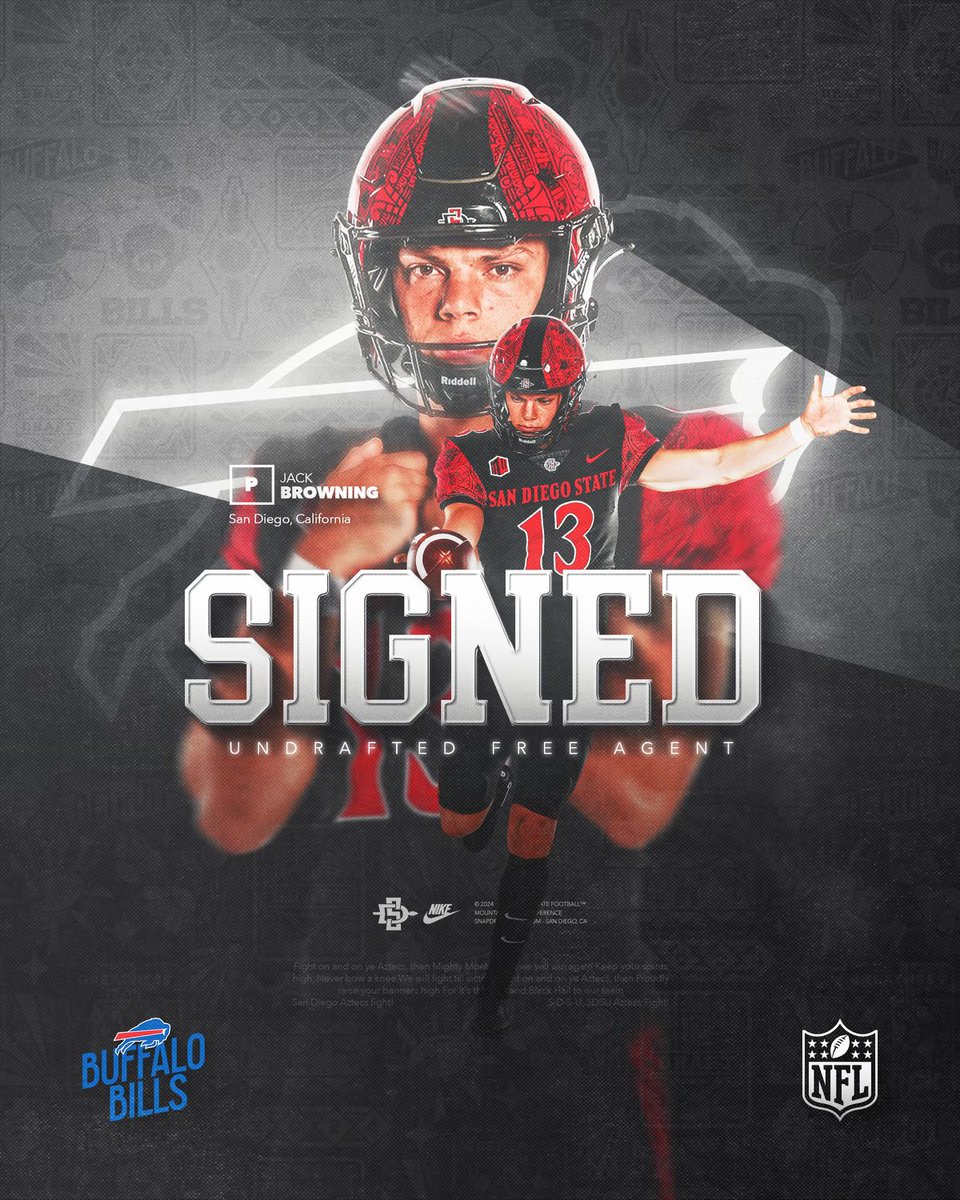 𝓢𝓲𝓰𝓷𝓮𝓭 ✍️ Congratulations to @jackbrowning131 on signing a contract with the @BuffaloBills! #AztecsInThePros x #BillsMafia