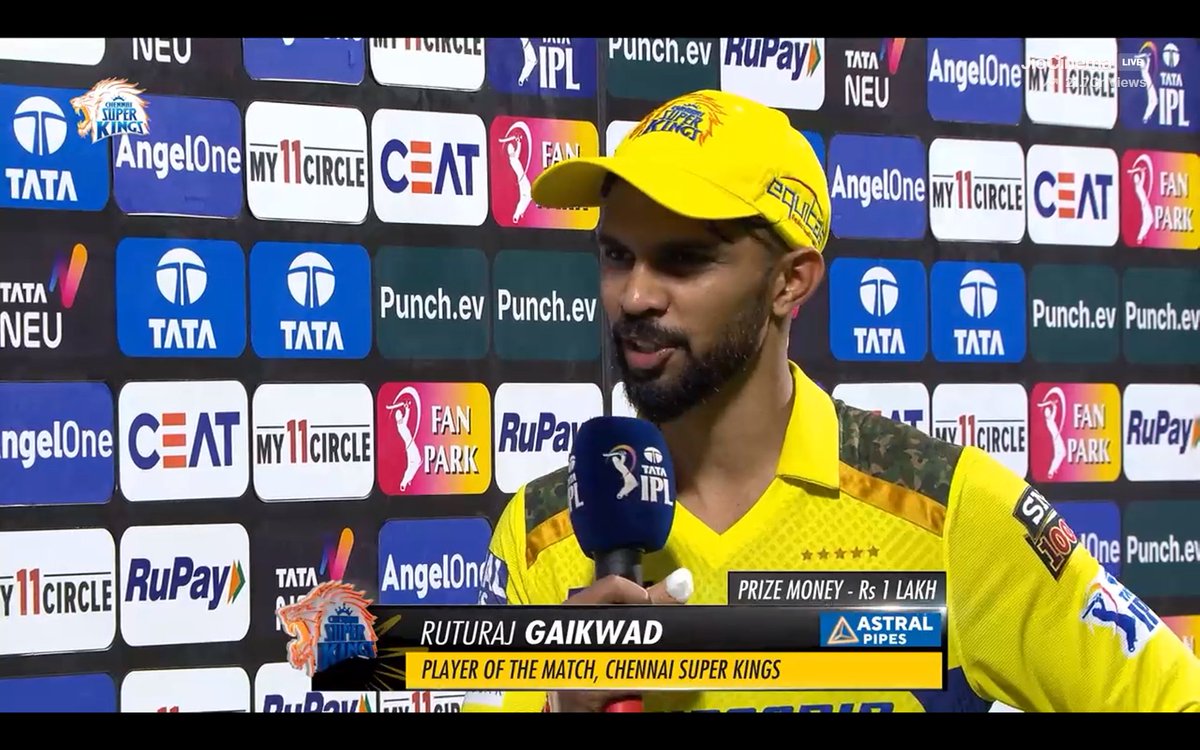CricCrazyJohns's tweet photo. Ruturaj Gaikwad said "I was never thinking about the hundred, I was only thinking that the team score should be 220-230". https://t.co/PTBHRzyk3A