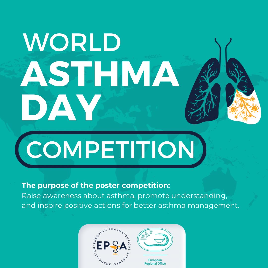 🚨 This year we collaborate with @EPSA_Online to raise awareness to World Asthma Day!

🗣️Join our World Asthma Day Poster Competition and inspire change!