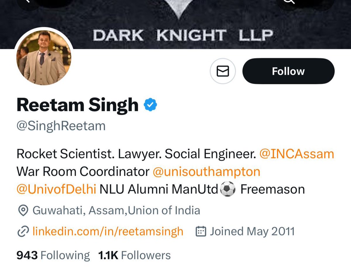 #Breaking | Reetam Singh (@SinghReetam), War Room Coordinator of Assam Congress is arrested by @assampolice for posting edited videos and abusive contents on Social Media. It is confirmed by Assam Police.