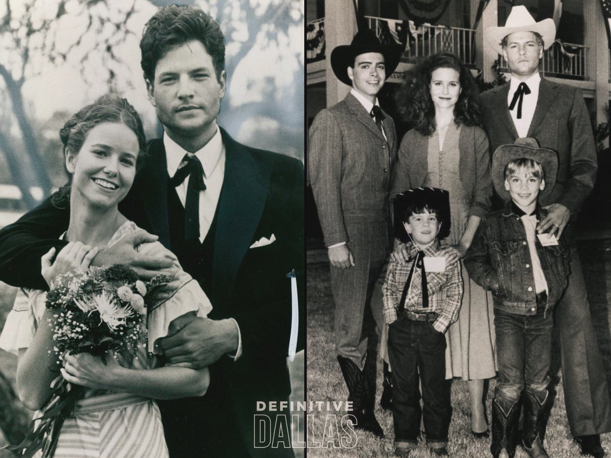 A young Ewing family. Jock, Miss Ellie, J.R., Gary, and Bobby at Southfork during Dallas: The Early Years. #Dallas