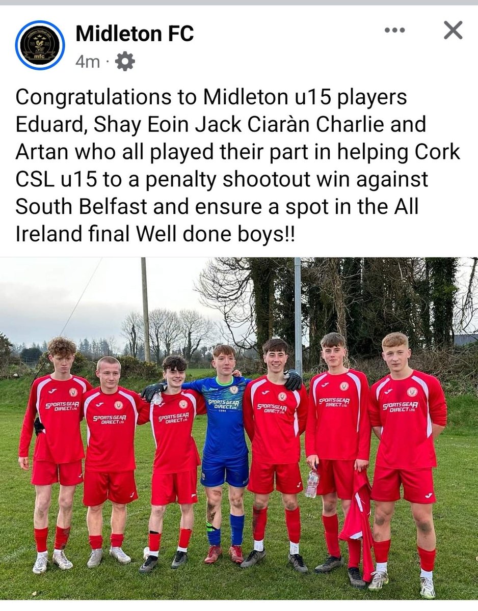 Well done to Eduard, Charlie and the rest of the squad 👏👏👏 #MidletonCBSSoccer