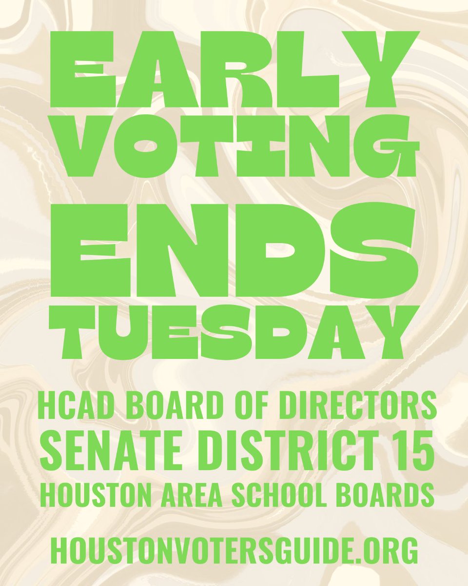 Find a Voting Location at our website and make a plan to vote by 7PM on Tuesday! #lwvhouston #hcad #harriscounty #harrisvotes #sd15