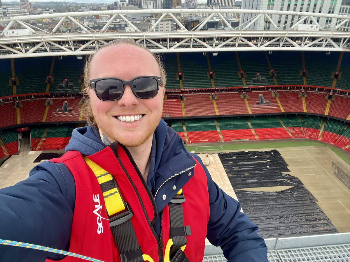 SCALE THE STADIUM!? #ScaledIt ✅ What an epic experience today being one of the first to check out Cardiff’s newest attraction! Climb, zip wire and abseil the drop from our iconic @principalitysta Thank you for having me @ScaleTheStadium 🏴󠁧󠁢󠁷󠁬󠁳󠁿 #Cardiff #ScaleTheStadium