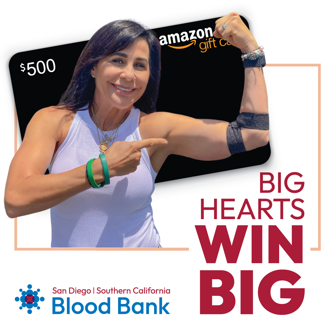 There's still time to give blood & win! Our #AprilRaffle has been extended through May 5! ❤️💰 #GiveBlood at @sdbloodbank or @socalbloodbank by 5/5 to be automatically entered to win a $500 Amazon e-gift code!🌟 Will you be 1 of the lucky winners? 💉🩸 hubs.ly/Q02vdNjJ0