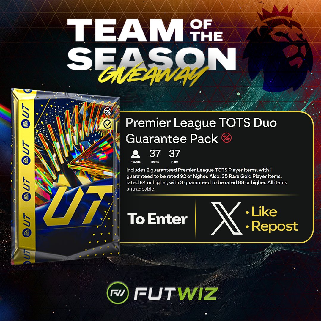 PREMIER LEAGUE TOTS GIVEAWAY 🔵💥

We will send the points to open the 750K pack to someone who 👇
- Likes ❤️
- Reposts 🔁

Good luck! Must be following so we can DM ✅ #EAFC #FC24