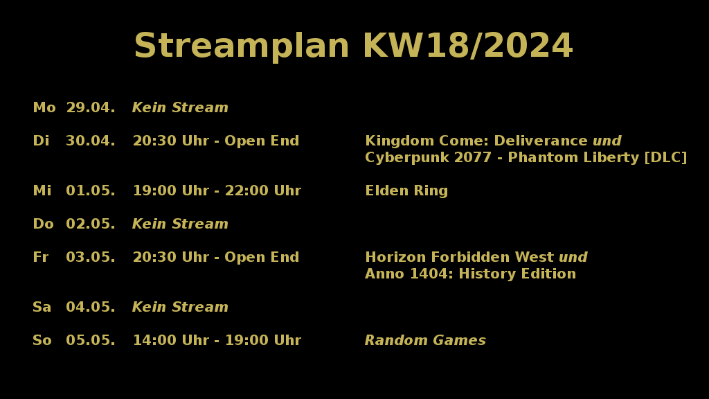 Mr_Bottomtooth's tweet photo. Hier ist der Streamplan für die neue Woche. :) https://t.co/91l6oD8bhI