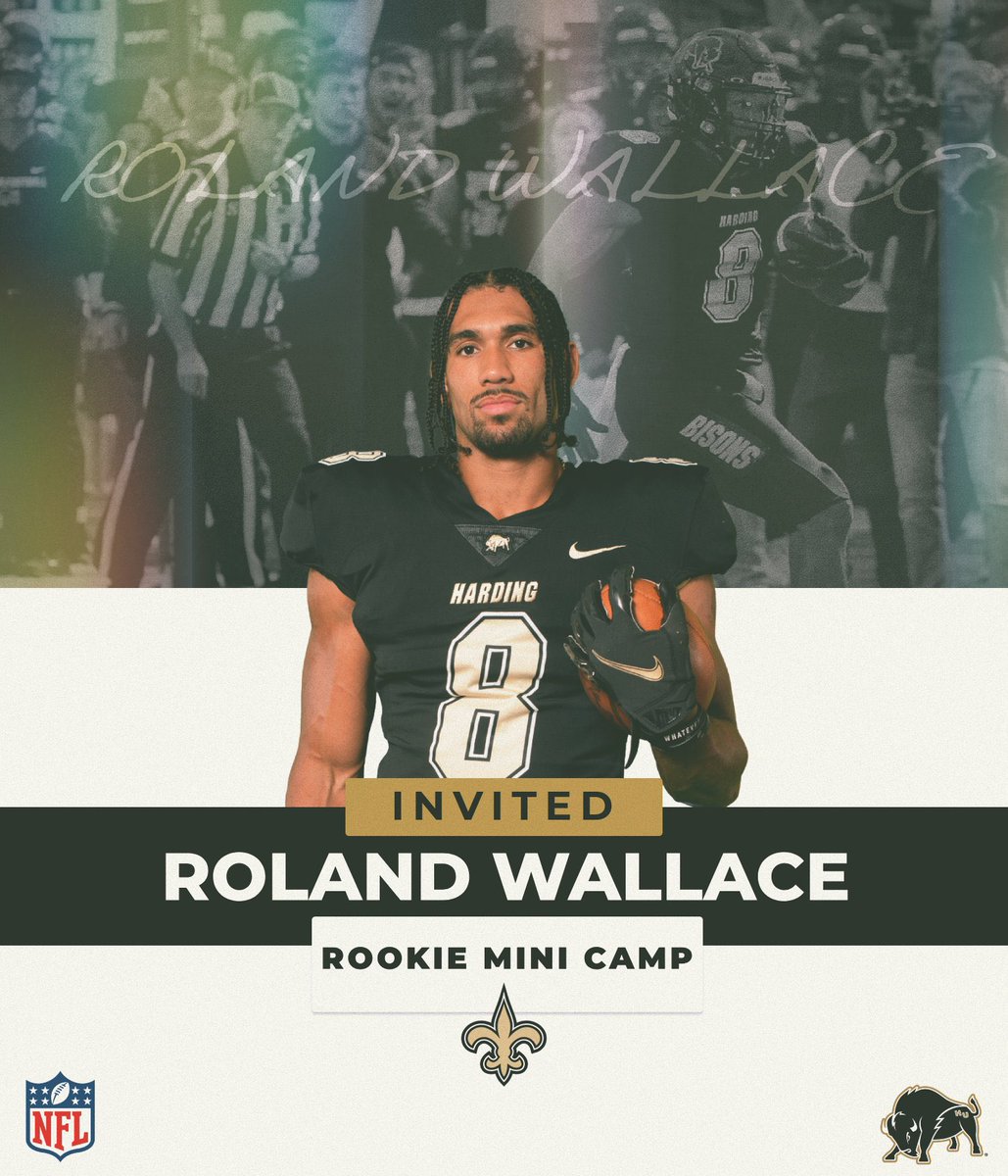 Congratulations to WR Roland Wallace for accepting an invitation to Rookie Mini Camp with the New Orleans Saints!