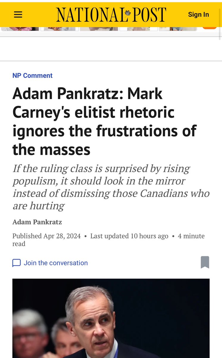 Carbon Tax Carney thinks that Canadians are upset because they just don’t appreciate what the elites have done for them. He wants to be PM so he can control more of your life. He should at least come to committee and come clean with Cdns. What has he got to hide?