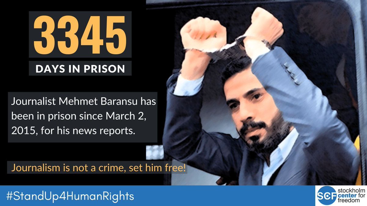 Journalist Mehmet Baransu has been in prison since March 2, 2015, for his news reports. He was sentenced to a total of 36 years, 4 months in prison. #JournalismIsNotaCrime set him free! #FreeMehmetBaransu