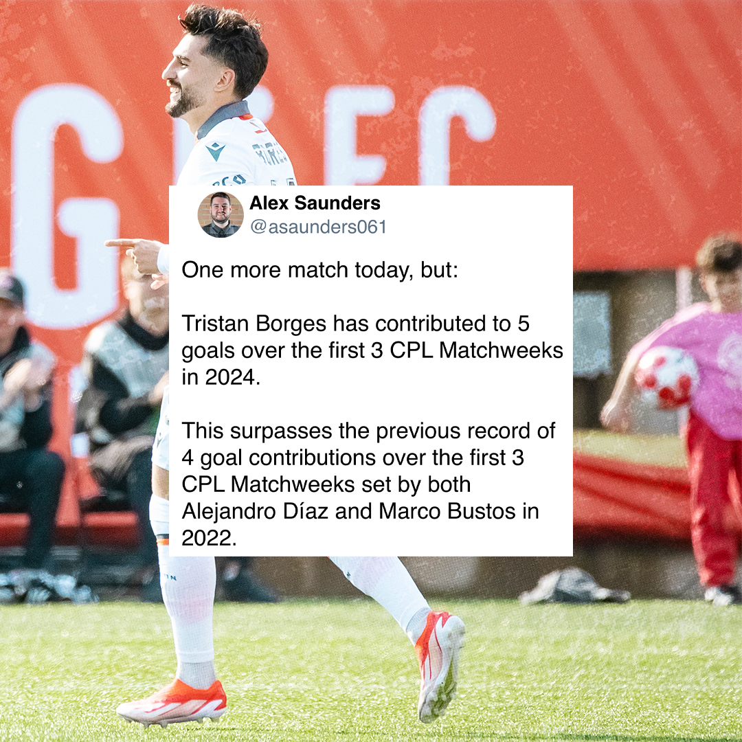 Tristan Borges kicks off the season with a bang! 🔥 @ForgeFCHamilton 👏 #CanPL