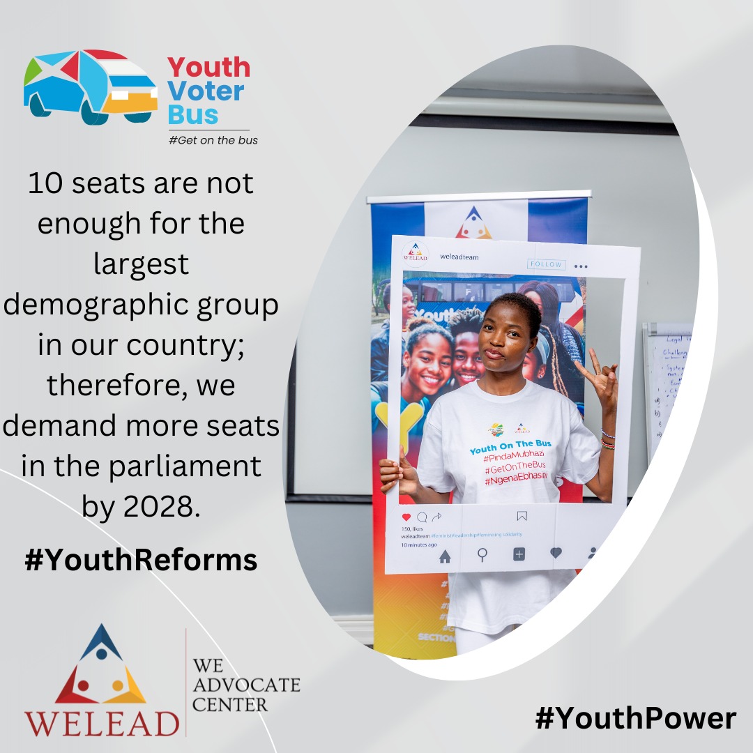 We demand excessive youth participation and gender equality within the youth quota #YouthOnTheBus @weleadteam