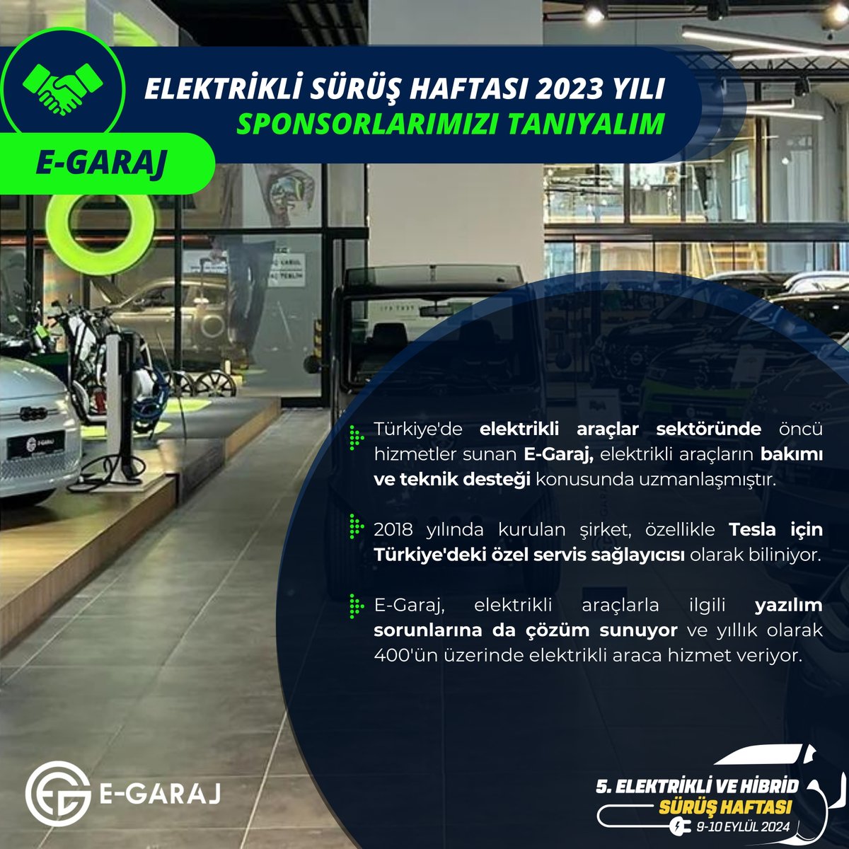 2018 yılında kurulan E-Garaj, Tesla için Türkiye'deki özel servis sağlayıcısı olarak da biliniyor. @ehcars #elektriklisürüşhaftası #elektrikliaraba #electriccars #hybrid #Egaraj