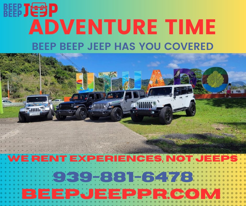 Beep Beep Jeep has you covered with the islands favorite Jeeps. 
#jeep #BeachDay #PuertoRico