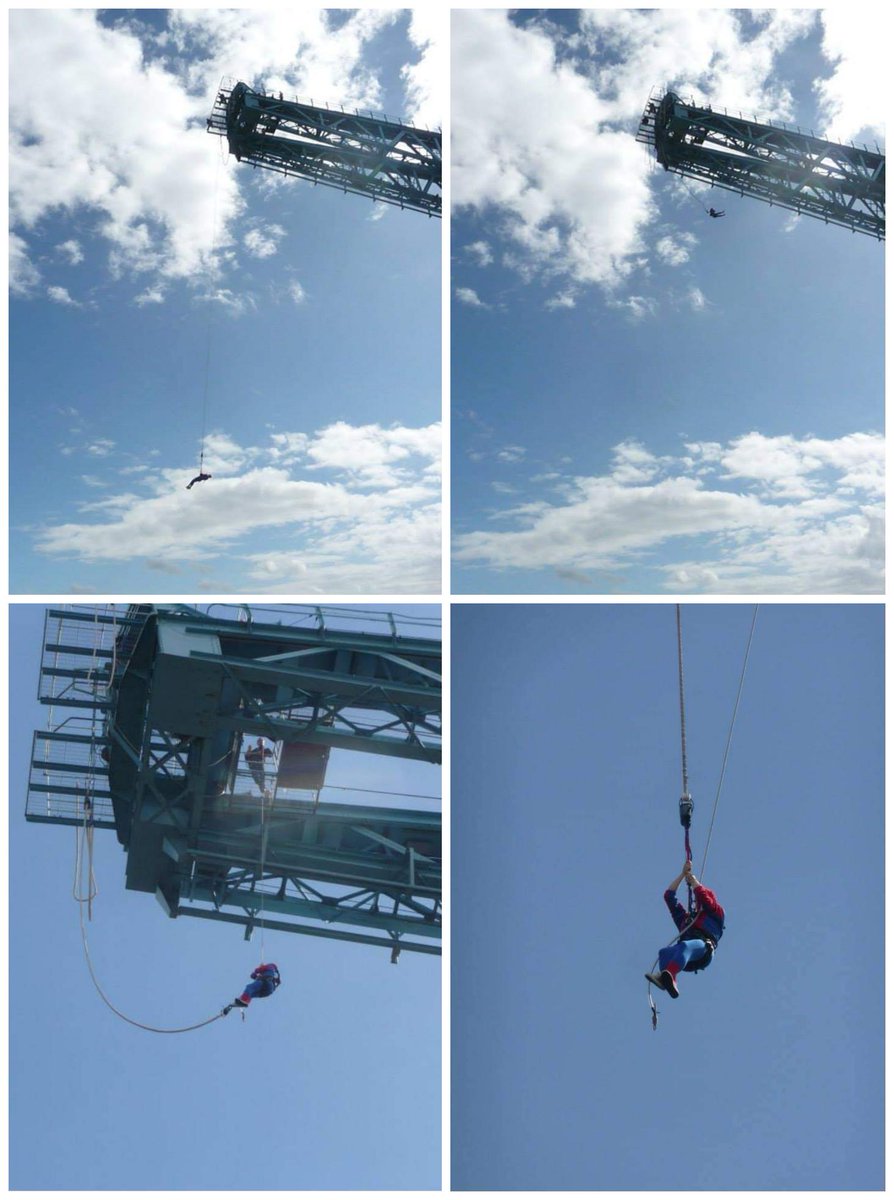 @TheRealStanLee Here's me a few years ago, dressed as Spider-man and bungee jumping off a massive crane. 😁