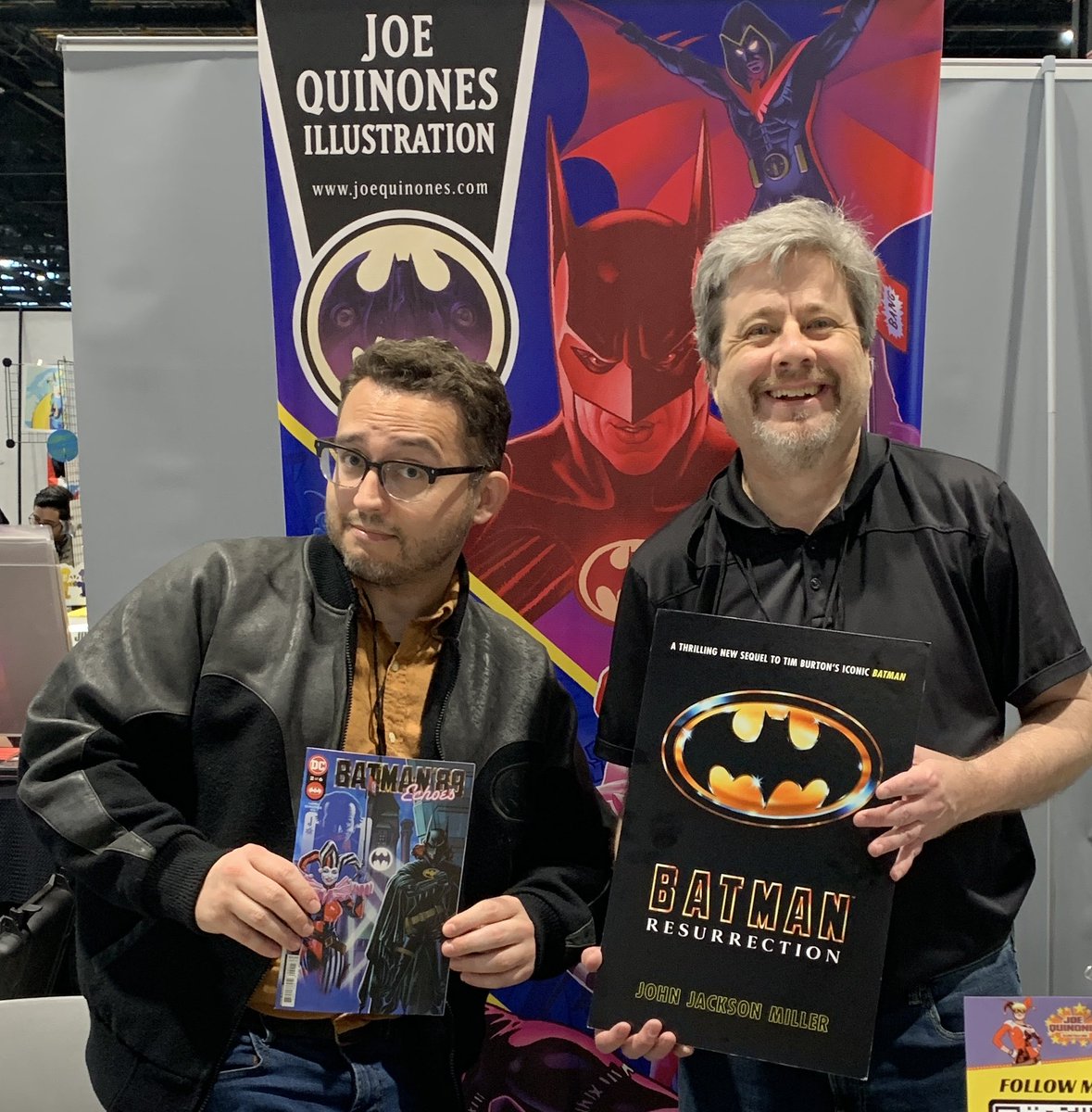 Dynamic duo time! My fellow Keaton Batman chronicler ⁦@Joe_Quinones⁩ is also at @C2E2 — L12 in artist’s alley. Joe’s the artist on the wonderful BATMAN ‘89: ECHOES, now on sale from ⁦@DCOfficial⁩. My BATMAN: RESURRECTION is out from Random House Worlds on October 15!