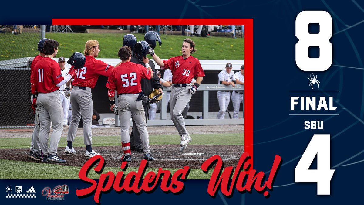 SPIDERS WIN!
Final: Richmond 8, St. Bonaventure 4

Powered by three home runs, Spiders take the #A10Base road series from the Bonnies! 

It's finals week at UR, so no midweek game. Spiders in action Friday, hosting Dayton at Pitt Field! #OneRichmond @SpiderAthletics @VentureTours