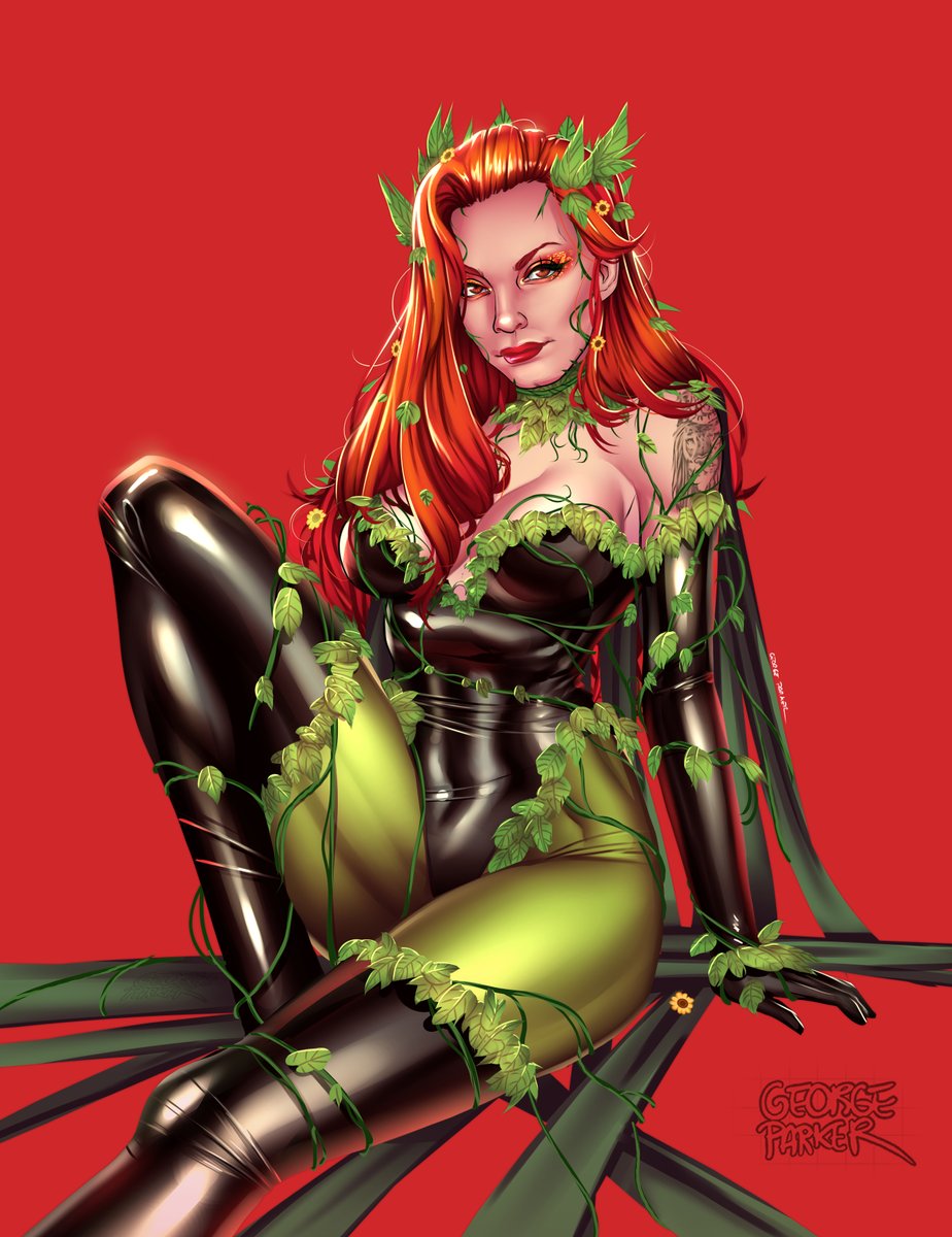 'Andrea Venenosa' is my newest revision of #PoisonIvy but this time portrayed off the absolute love that is my dear friend @andreaneea24 who helped me throught the production of this amazing piece. . #art #comic #pinup #redehead #tattoo #latex #dibujo #arte #comissionsopen #draw