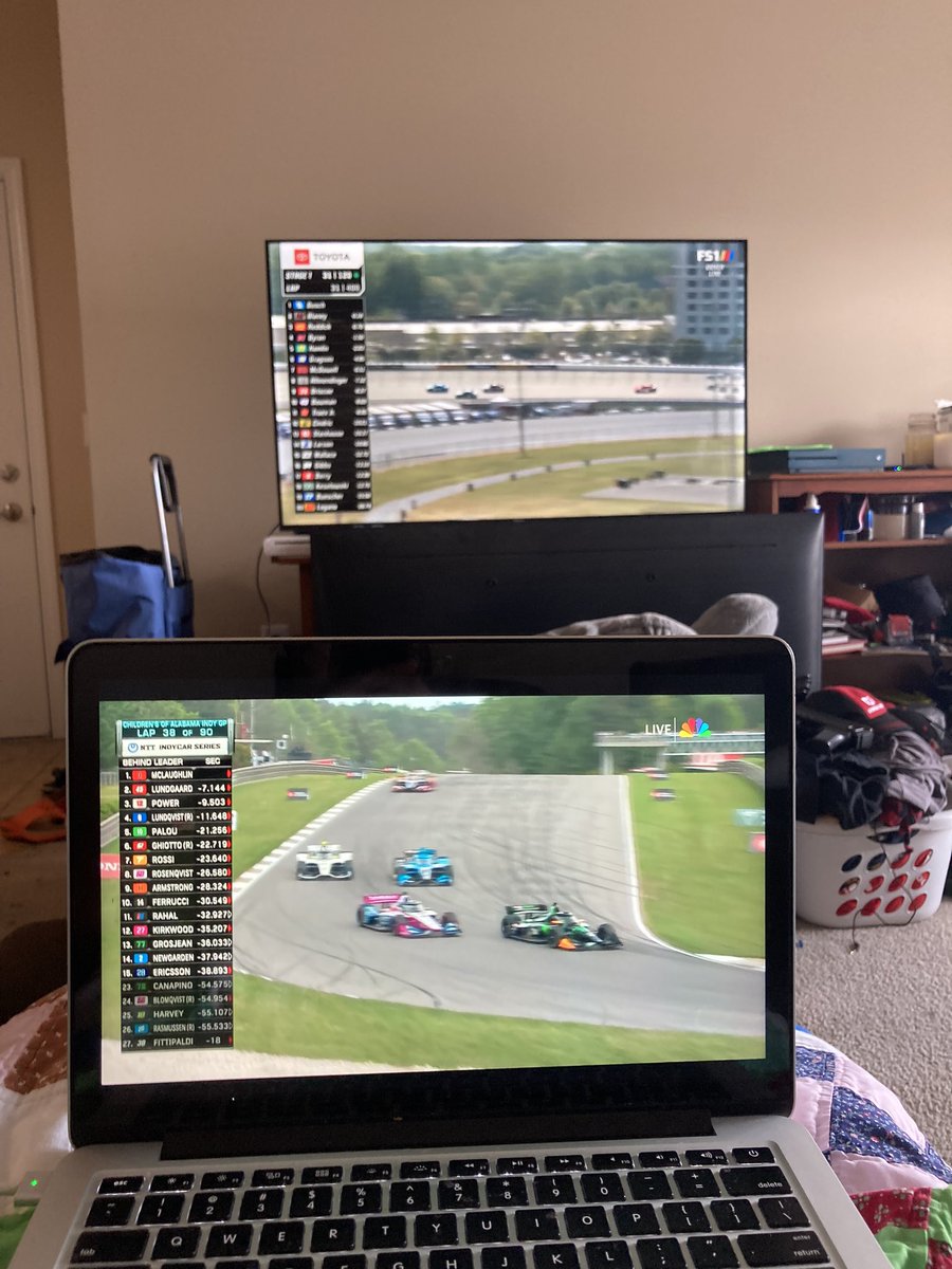 It double screening it season! #nascar #INDYCAR #NASCARCupSeries #nttindycarseries #würth400 #bamaindygp #dovermotorspeedway #barbermotorsportspark