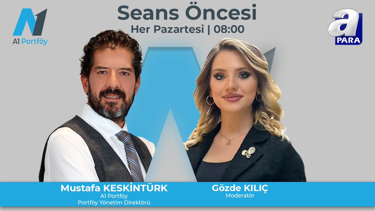 Para ve sermaye piyasaları ile ilgili son gelişmeleri A1 Portföy, Portföy Yönetim Direktörümüz @Mkeskinturk1; Seans Öncesi Programında, @gozdekiliicc 'ın moderatörlüğünde yorumluyor.

🗓️ 29 Nisan
🕗 08:00
📺 @apara_tv