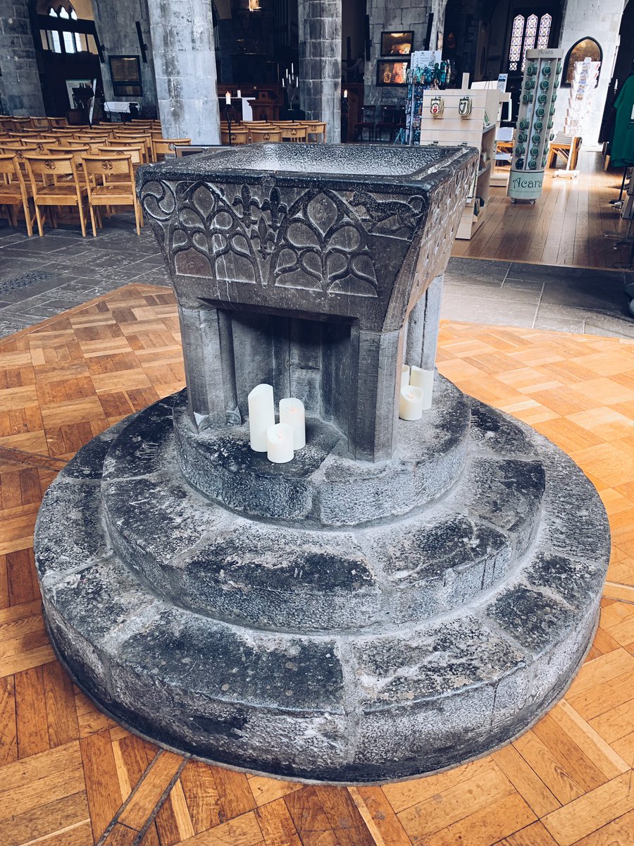 Beautifully carved baptismal font.
Late 16thC or early 17thC.

St Nicholas’ Collegiate Church (AD 1320)

Galway (Ireland)