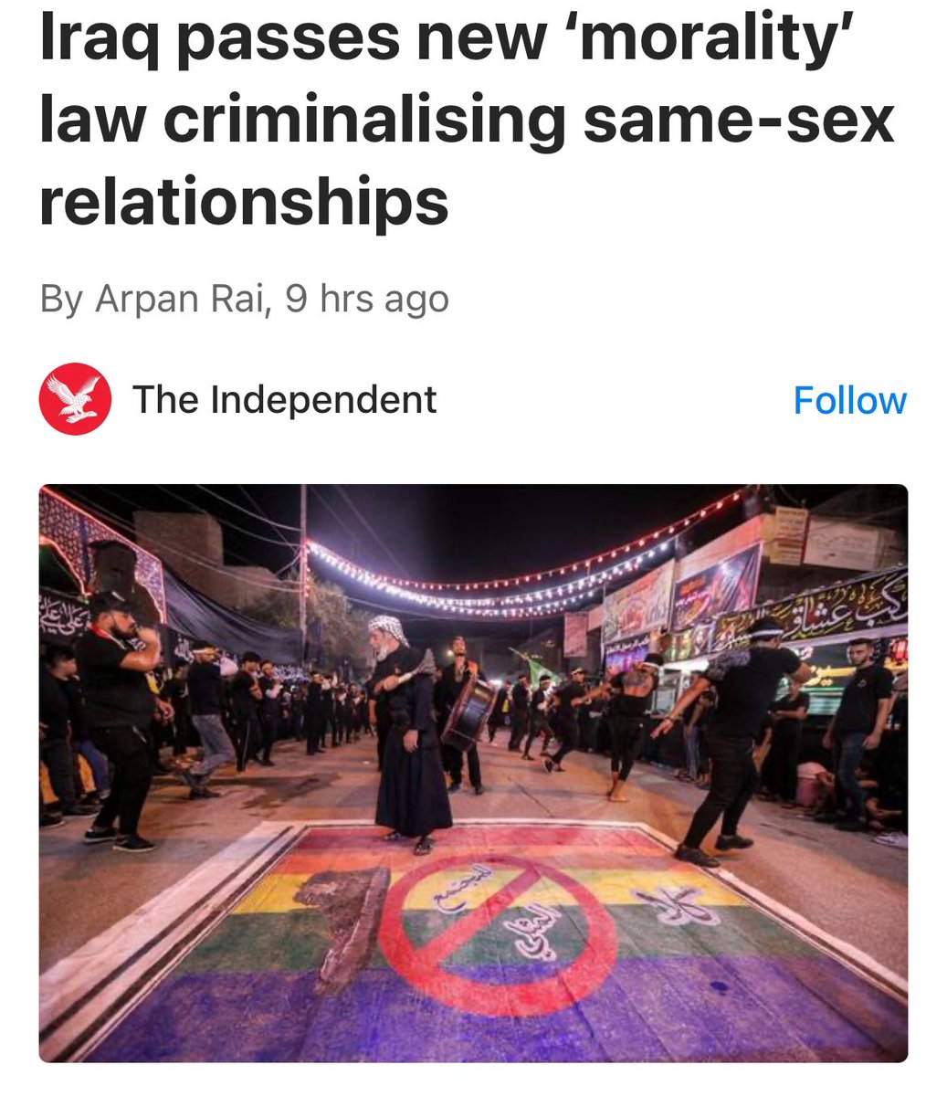 Iraq just passed a sweeping law that criminalizes same-sex relationships and could see gay people sentenced to up to 15 years in prison if convicted. Any alphabet person that supports or fights for Islam is genuinely retarded. Idk how else to put it.