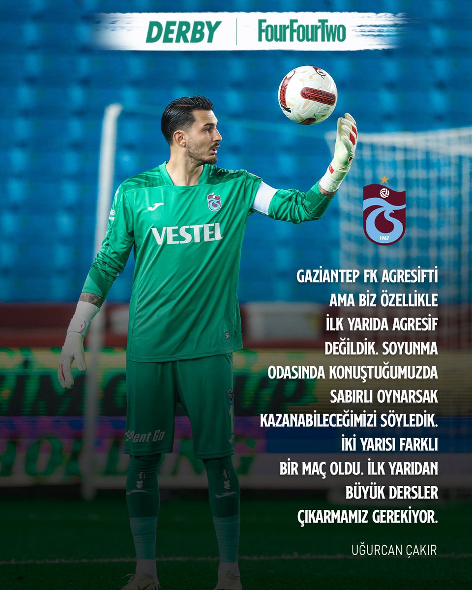 🔴🔵Trabzonspor Kaptanı Uğurcan Çakır, Gaziantep FK karşısındaki geri dönüşü değerlendirirken ilk yarıdan ders çıkarmaları gerektiğini vurguladı.

#VerbiDerby