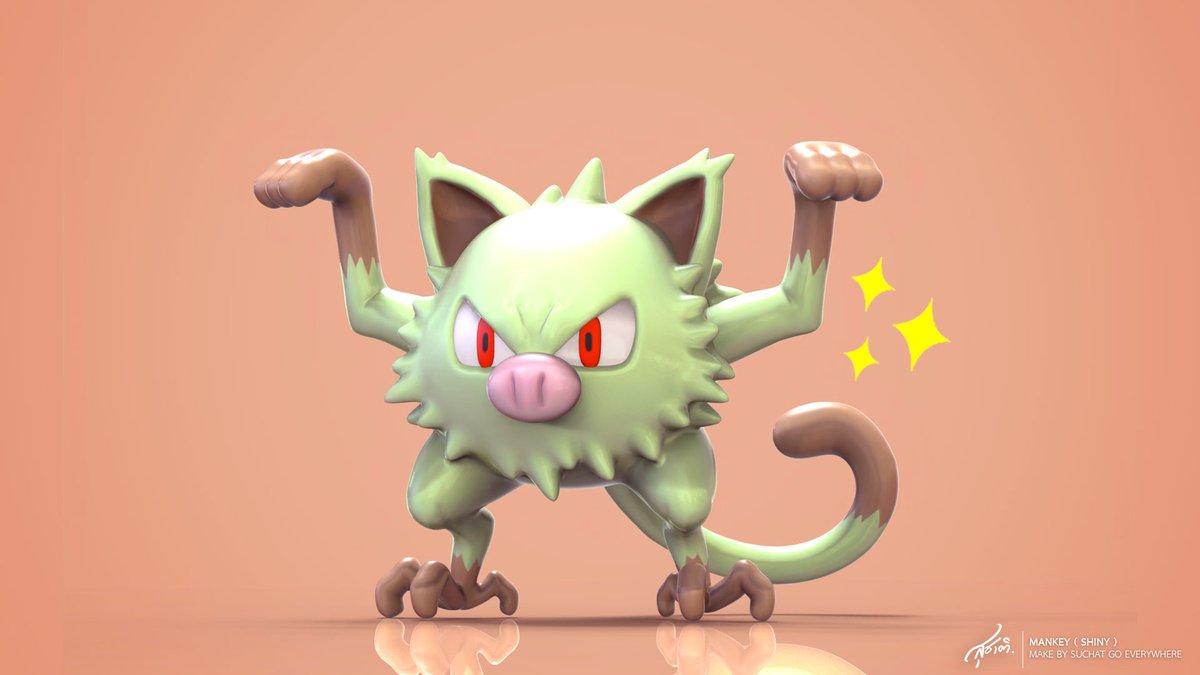SuchatGo's tweet photo. Mankey... 
#Pokemon #PokemonGO #PokemonLegendsZA #zbrush #FYP #toys https://t.co/8jdPDLPy7k