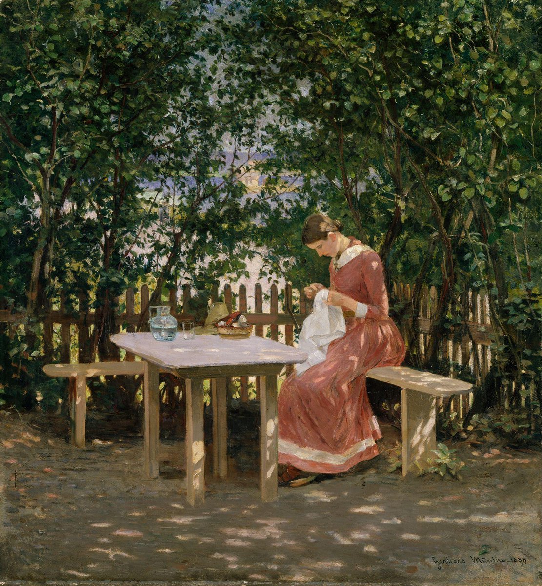 🎨Gerhard Munthe (1849–1929)
The Artist’s Wife in the Arbour other (1889)