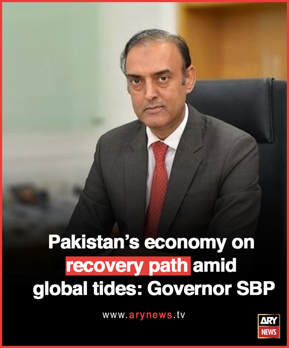 Pakistan’s economy on recovery path amid global tides: Governor SBP Read More : arynews.tv/pakistans-econ… #ARYNews #SBP #PakistanEconomy #RecoveryMode #Governor