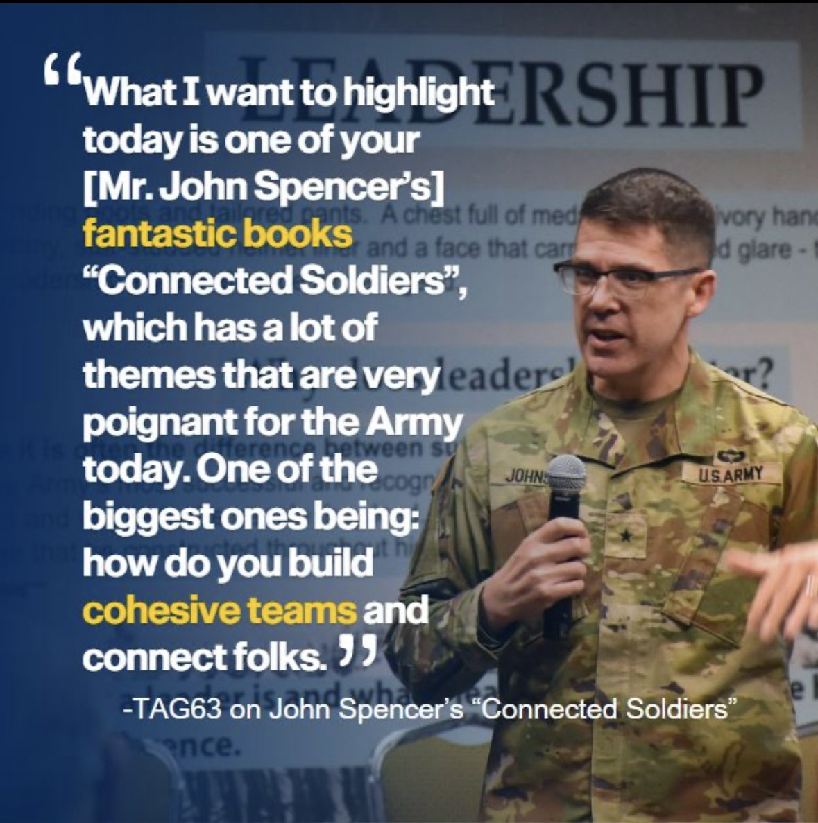 It was an honor to join The Adjutant General of the @USArmy Brigadier General Gregory Johnson to discuss my book Connected Soldiers. Have a listen. podcasts.apple.com/us/podcast/tag…