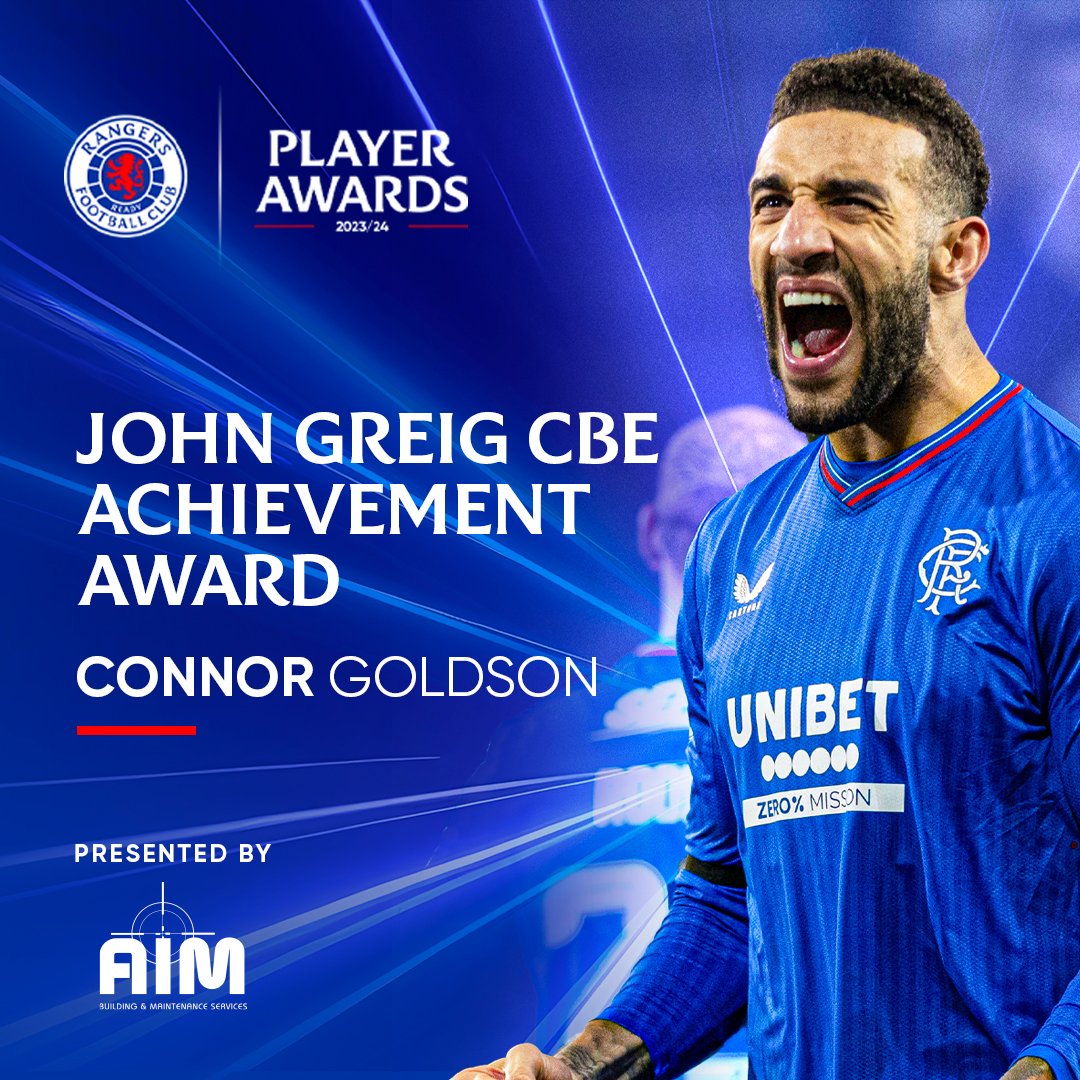 John Greig CBE Achievement Award | #RangersPOTY 👏 Congratulations, Connor Goldson