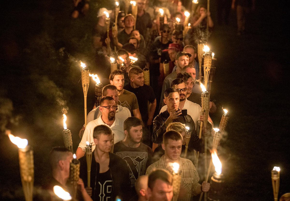 'You will not replace us' was the main chant at the notorious nazi coming out party in Charlottesville, USA in 2017. A day later an anti-fascist was murdered by a fascist terrorist who rammed a crowd of counter-protesters in a car.