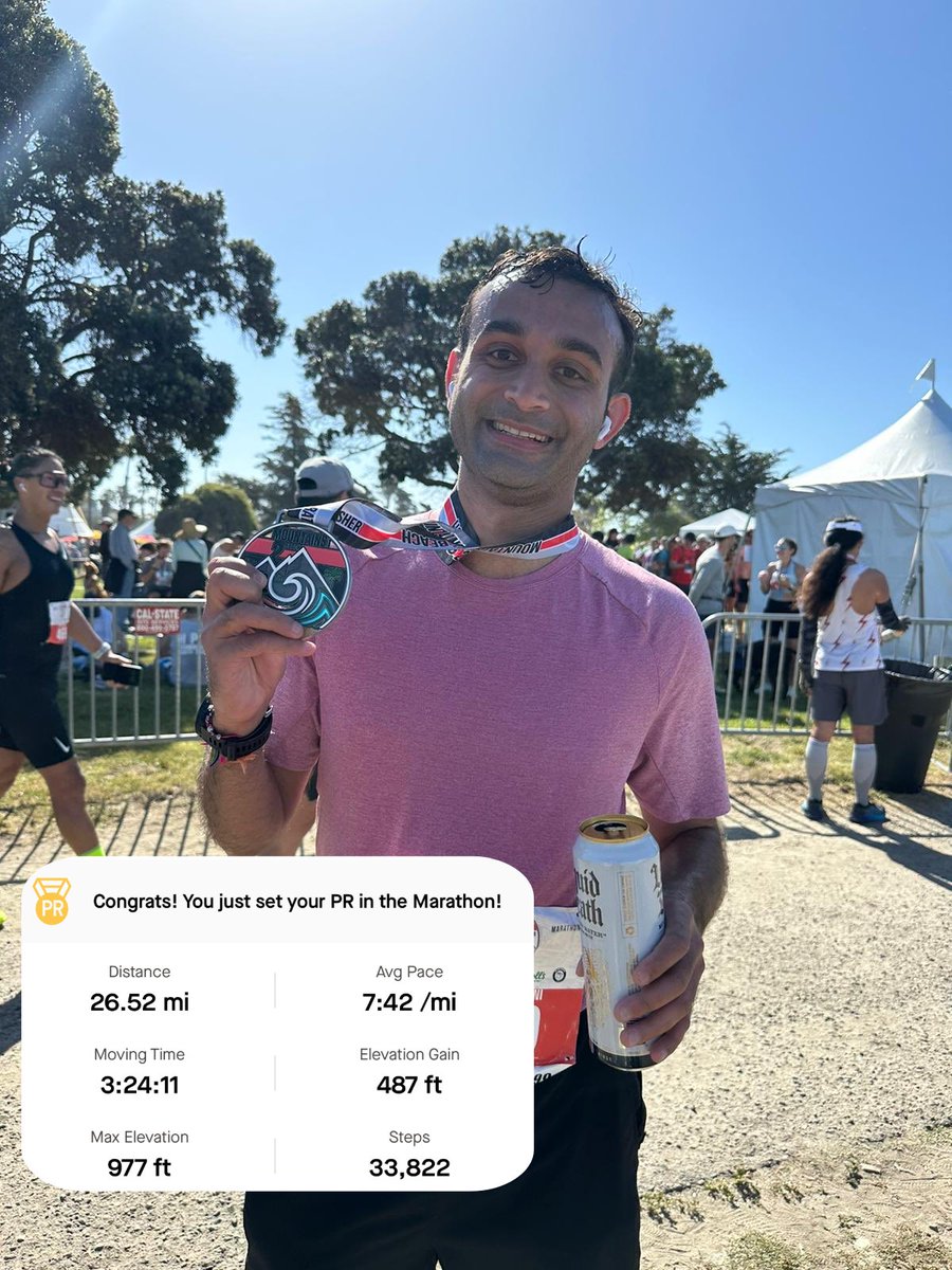 Marathon ✅ 3 hours and 24 minutes for 26.2 miles! I am in awe of what the body can accomplish. Heart, kidneys, lungs working seamlessly toward one goal. Makes me that much more grateful to be in a profession where I can study these miraculous organs. #medicine #WorkLifeBalance
