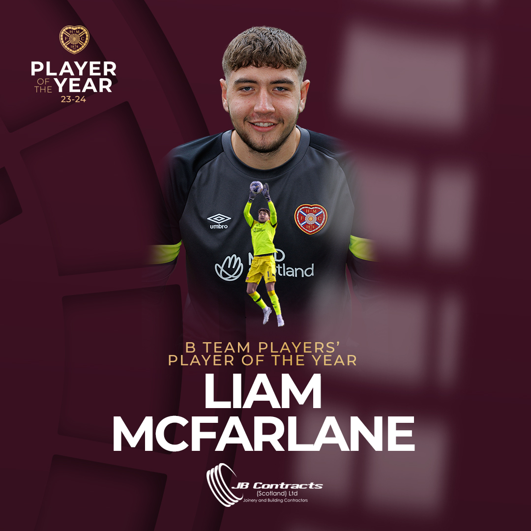 🏅 Our third award of the evening is the B Team Players' Player of the Year Award Congratulations to Liam McFarlane 🧤 🤝 Sponsored by JB Contracts