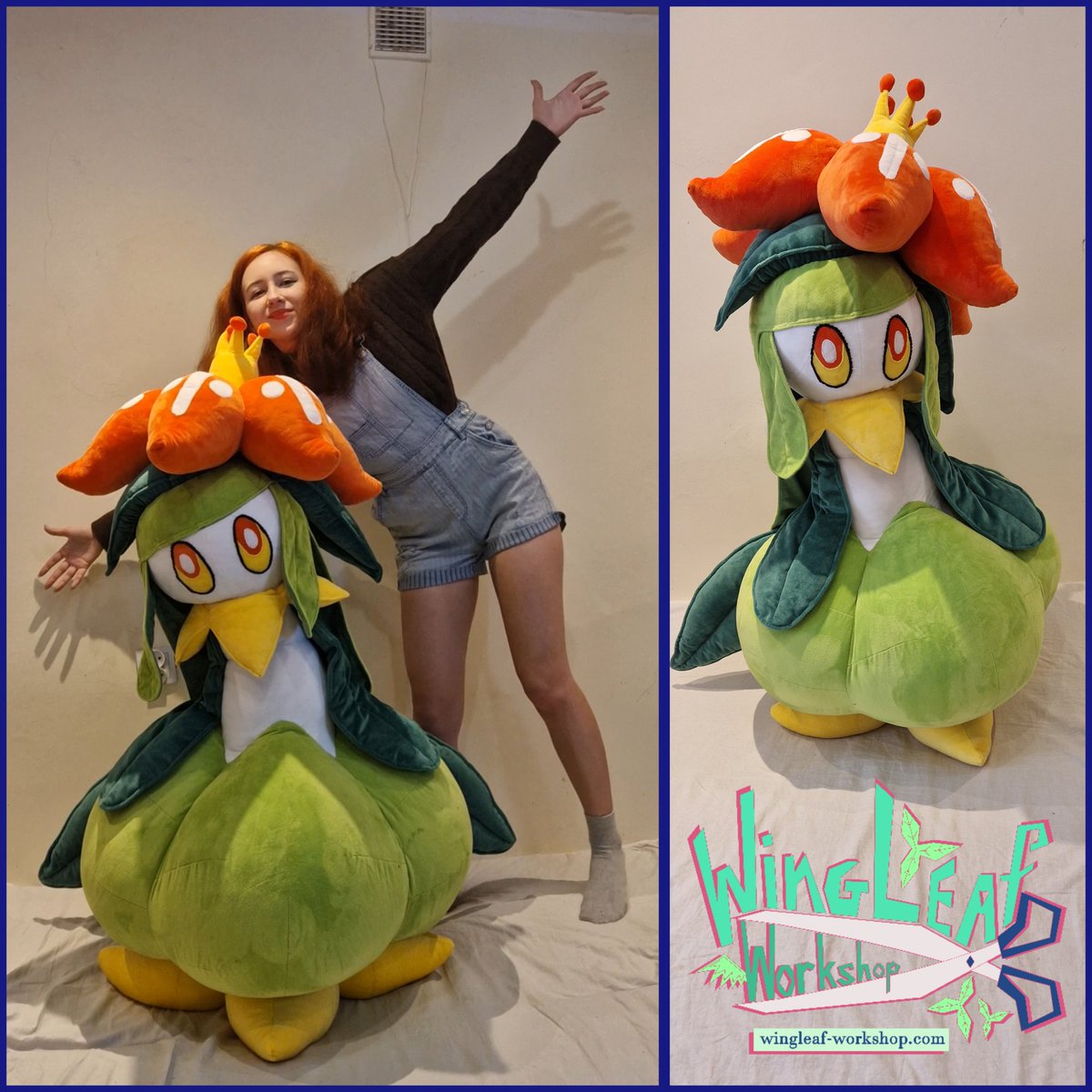 _wingleaf_'s tweet photo. I have sewn a huge plush Pokemon Lilligant! It measures about 120cm tall!😱🤯

#pokemon #plushie #stuffedanimals #pokemonplush #handmade #sewing #wingleaf_workshop #wingleaf https://t.co/ihqIyyz59t