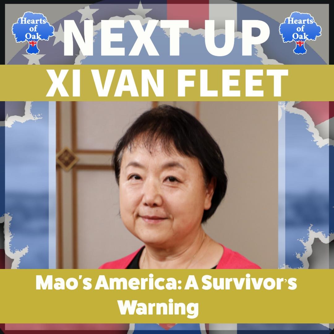 MONDAY FROM 8PM 🕗(🇺🇸pst12pm/est3pm) Xi Van Fleet @XVanFleet Mao's America: A Survivor’s Warning Streaming on X & all our video / podcast platforms heartsofoak.org/connect #XiVanFleet #Interview #MaosAmerica #Survivor #CulturalRevolution #China #Woke #Antifa #ReEducation…