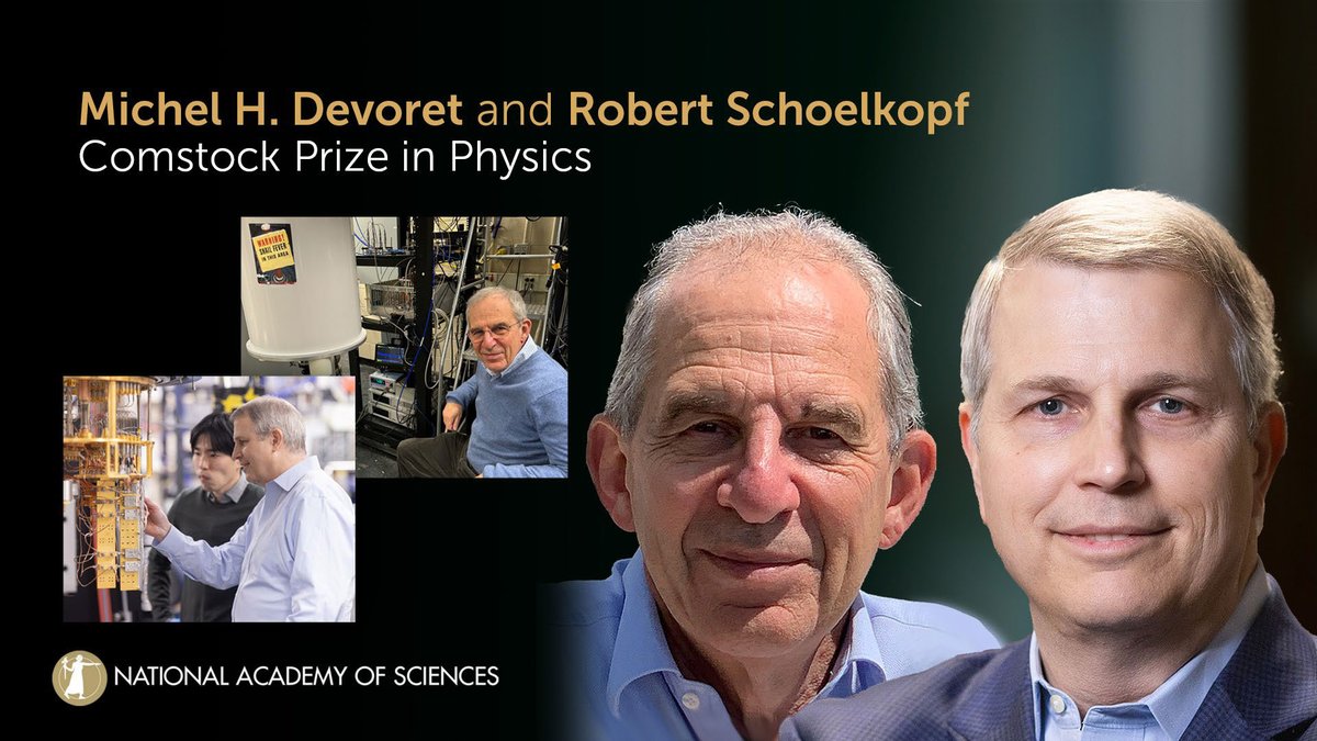 Accepting the 2024 Comstock Prize in Physics are #NASmembers Michel Devoret and Robert Schoelkopf of @Yale for their foundational work in quantum science. #physics #quantum #NAS161 #NASaward

Watch live: ow.ly/slIO50Rqeke