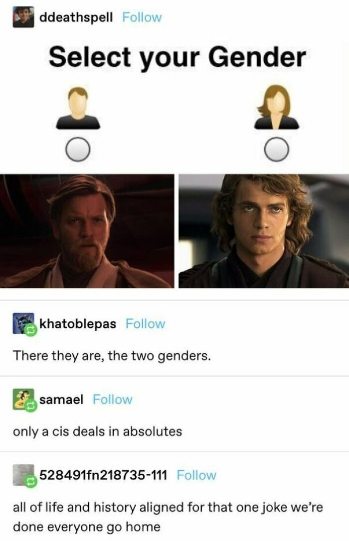 'only a cis deals in absolutes' is great lol