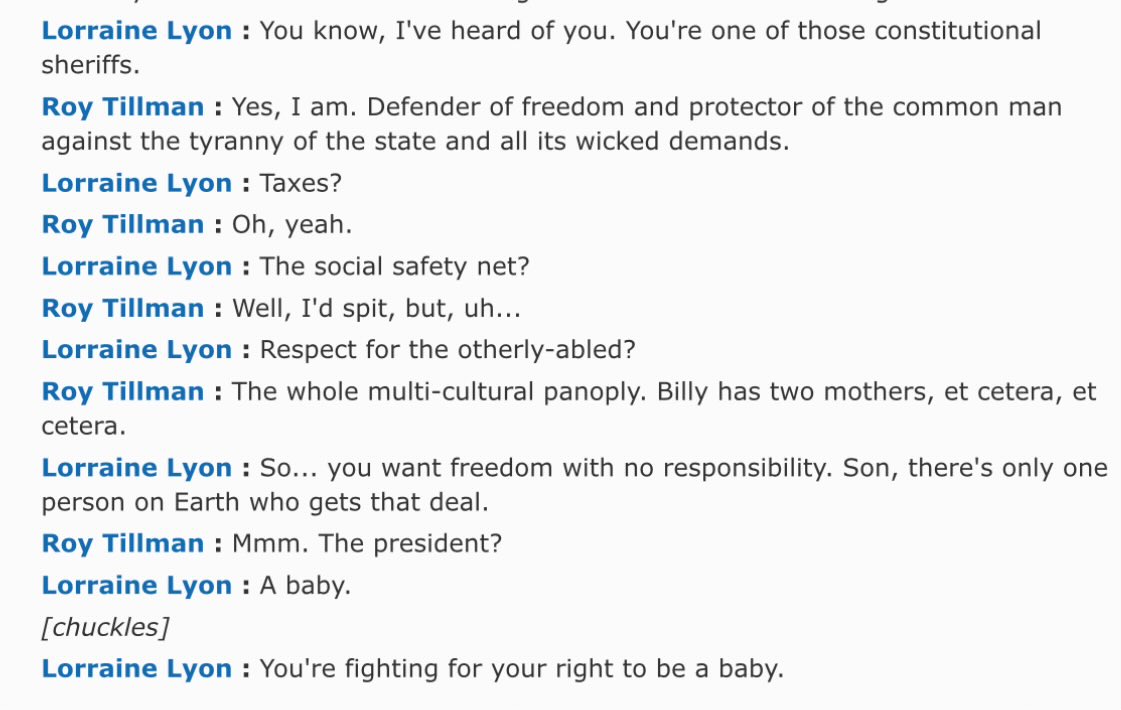 Fargo on the house cat theory of libertarianism.