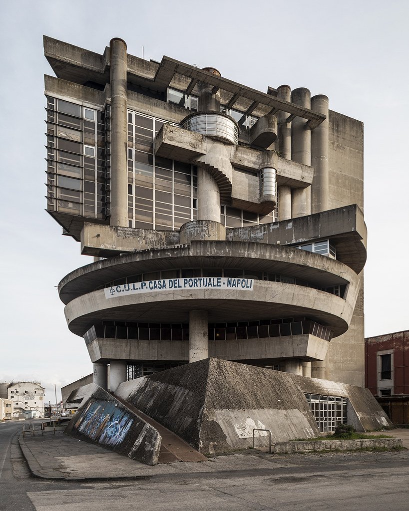 Casa del Portuale, designed by Aldo Loris Rossi (1968-1980), Napoli, Italy. Photograph by Stefano Perego