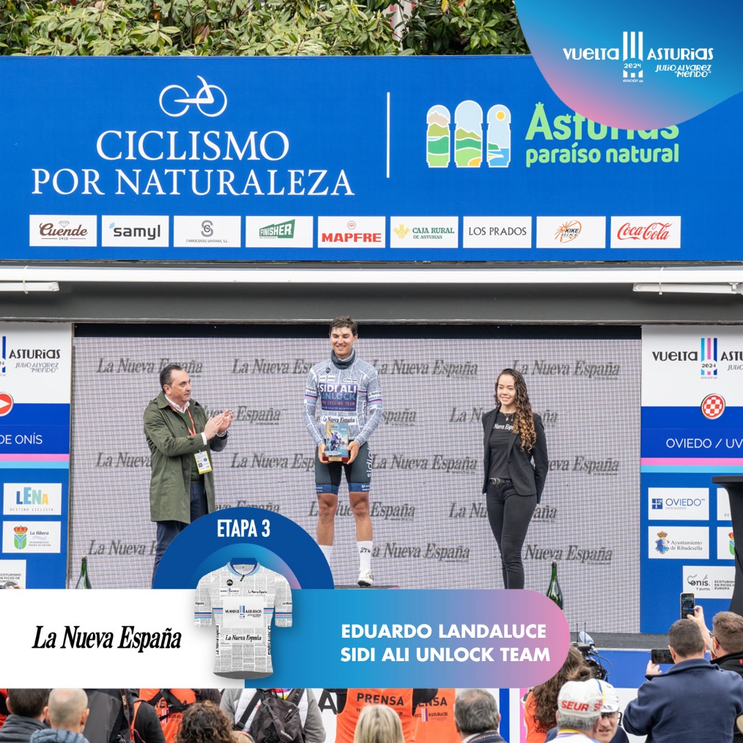 #Etapa3 ⛰️ Líder de metas volantes patrocinado por <a href="/lanuevaespana/">La Nueva España</a> 

🚵♂️ <a href="/edulandaluce/">Edu Pérez Landaluce</a> del <a href="/SidiAliUnlock/">Sidi Ali - Unlock Team</a>

#envueltaenelparaíso #vueltaciclistaasturias2024 #LaVueltina66