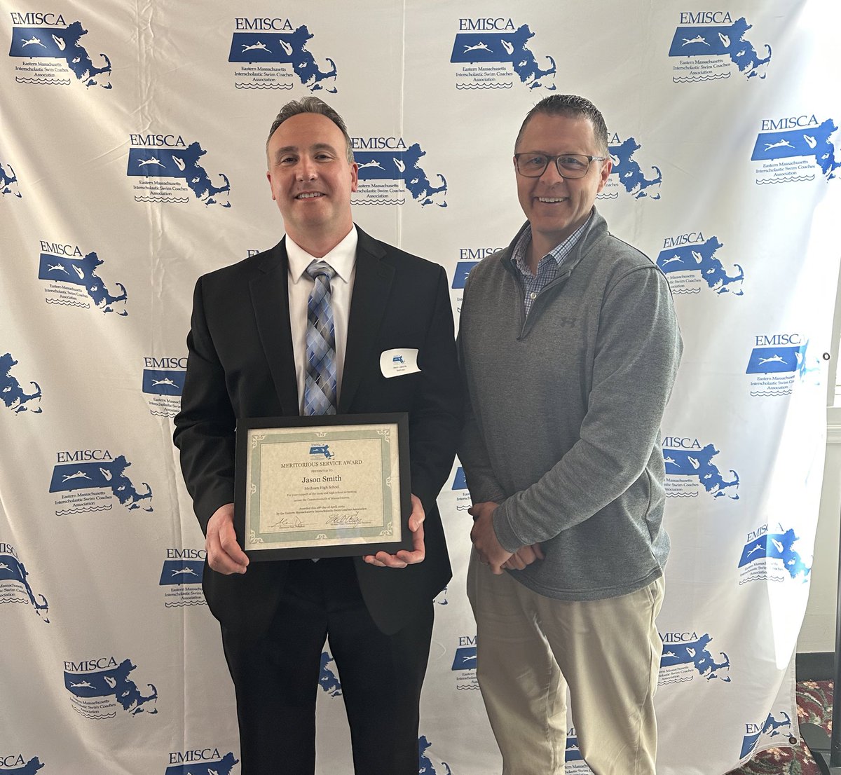 Methuen High School Athletics (@methuensports) on Twitter photo Congratulations to <a href="/MHSTMHSSWIMDIVE/">Methuen/Tewksbury Swim and Dive</a> Volunteer Assistant Coach Jason Lapointe who was recognized today by EMISCA. Coach Lapointe was awarded the Meritorious Service Award. Well Deserved Coach Lapointe!
<a href="/MPS_MethuenHigh/">Methuen High School</a> <a href="/MethuenDistrict/">Brandi Kwong</a> <a href="/EagleTribSports/">EagleTrib Sports</a> Congratulations to <a href="/MHSTMHSSWIMDIVE/">Methuen/Tewksbury Swim and Dive</a> Volunteer Assistant Coach Jason Lapointe who was recognized today by EMISCA. Coach Lapointe was awarded the Meritorious Service Award. Well Deserved Coach Lapointe!
<a href="/MPS_MethuenHigh/">Methuen High School</a> <a href="/MethuenDistrict/">Brandi Kwong</a> <a href="/EagleTribSports/">EagleTrib Sports</a>