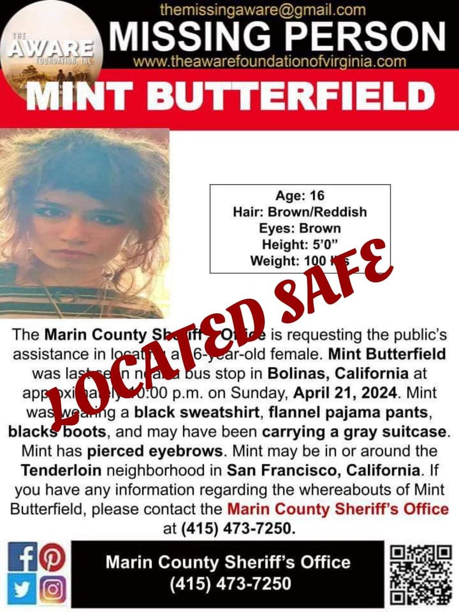 UPDATE: MINT has been located and is SAFE. Thanks again for your help. #TheAWAREFoundation