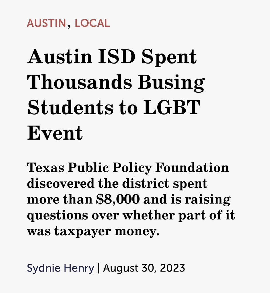 👀 When AISD come begging for more money from #txlege… I’ll remember this headline. This is what woke educrats do without competition. Universal #schoolchoice now!