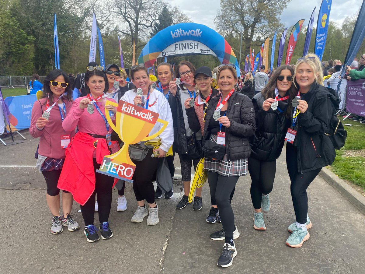 We crossed the finish line at the KiltWalk! Feet are feeling the burn, but it was all worth it. Huge thanks to everyone who supported and sponsored us along the way! #KiltWalk #CharityWalk #ThankYou 🥰⭐️🫶