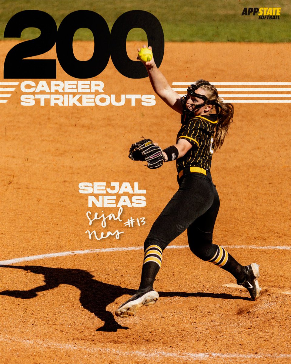 𝐒𝐇𝐄'𝐒 𝐃𝐎𝐍𝐄 𝐈𝐓 

Sejal Neas has reached the 200 strikeout mark during her career in the Black and Gold!

⛰️🥎